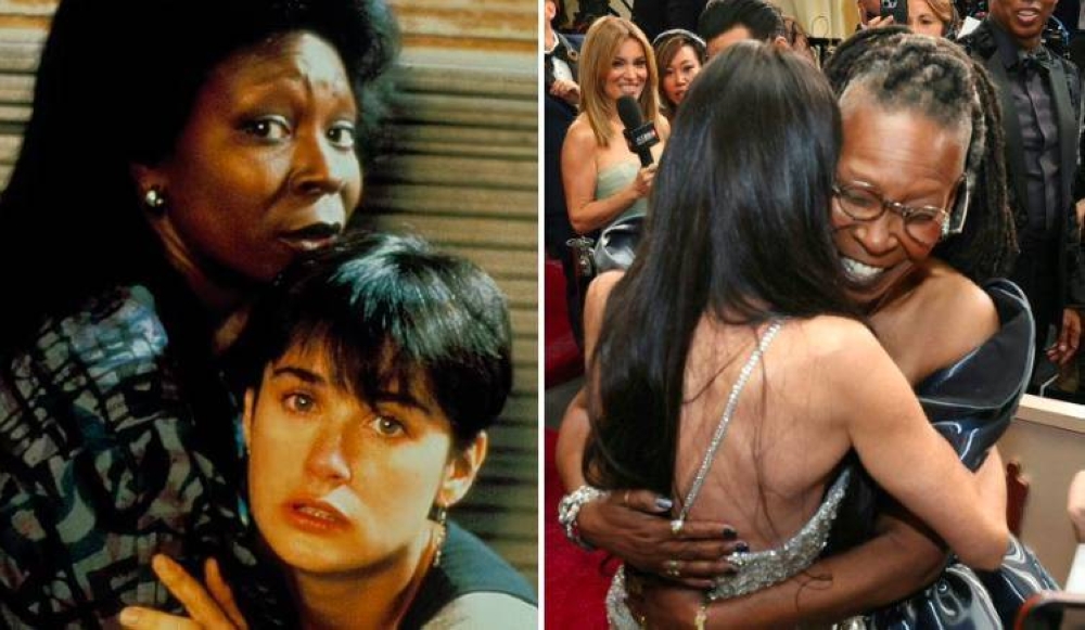 Demi Moore y Whoopi Goldberg en la gala de los Óscar, en Hollywood. Photo by VALERIE MACON / AFP