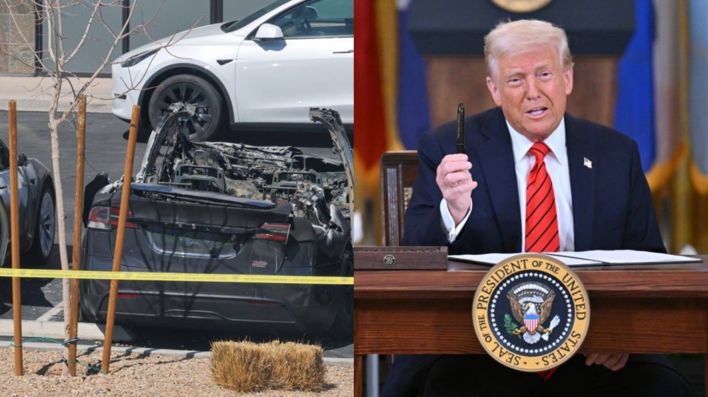 Trump plantea que los detenidos por los ataques a Tesla cumplan su pena en cárceles de El Salvador