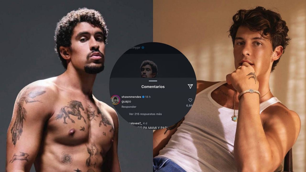 Shawn Mendes le comenta «guapo» a Bad Bunny en su campaña de calzoncillos
