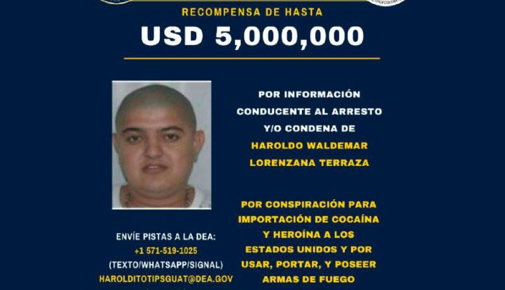 Guatemala y EEUU ofrecen $5 millones por narcotraficante vinculado con carteles mexicanos
