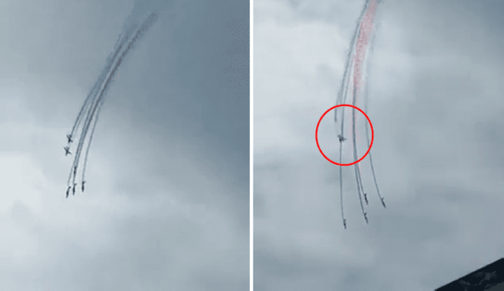 Tres heridos leves tras la colisión de aviones de la Patrulla de Francia en un ensayo