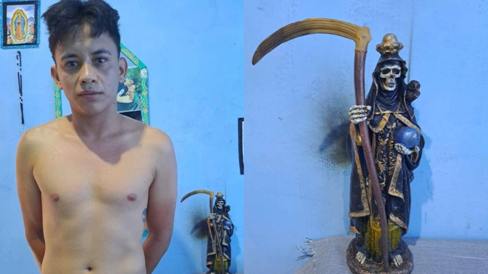 Arrestan a presunto pandillero «satánico» de la MS-13 con altar de la «Santa Muerte» en su casa