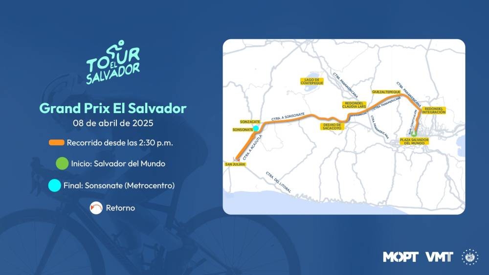 Estas calles estarán restringidas en San Salvador, La Libertad y Sonsonate este martes por el recorrido de ciclistas
