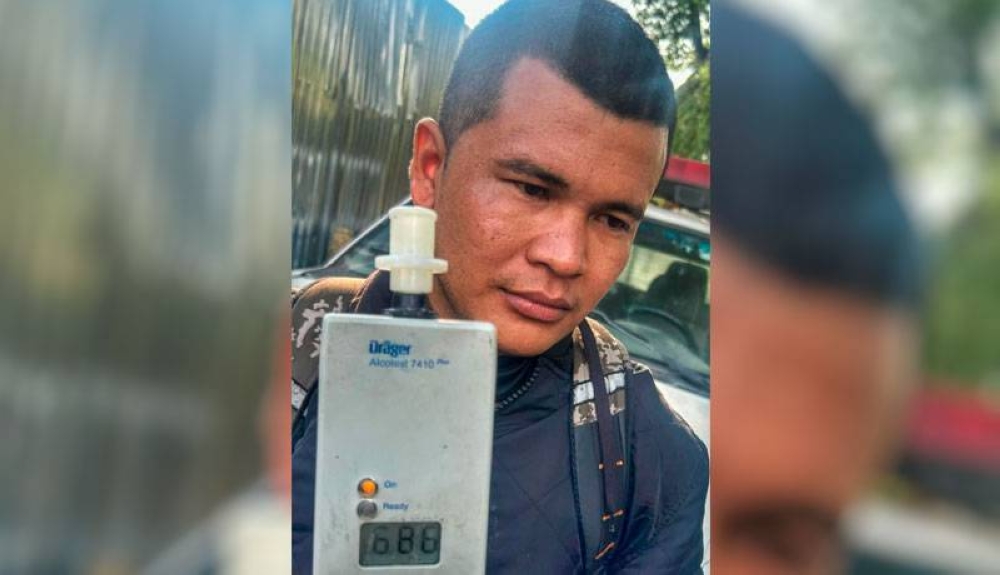 Capturan a motociclista con 686 grados de alcohol