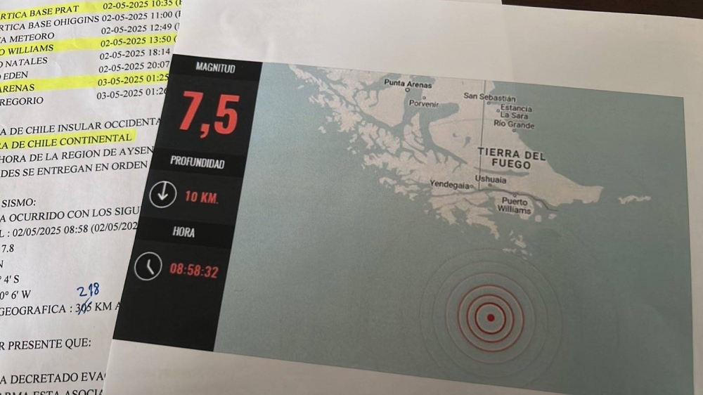 Chile anula la alerta de tsunami en la región de Magallanes, pero mantiene la precaución
