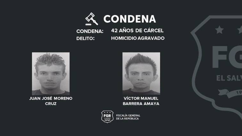 Condenan a 42 años de cárcel a miembros de la MS-13 por doble homicidio en Cabañas