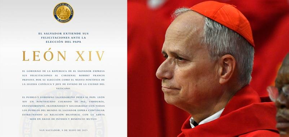 Gobierno de El Salvador felicita al papa León XIV, y le desea paz y sabiduría