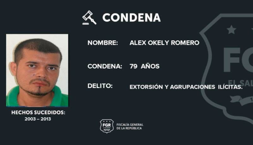 Pandillero de la MS condenado a 79 años de cárcel por extorsión