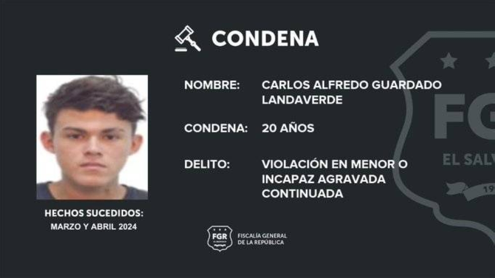 Condenan a 20 años de cárcel a sujeto que violó a una menor de 13 años