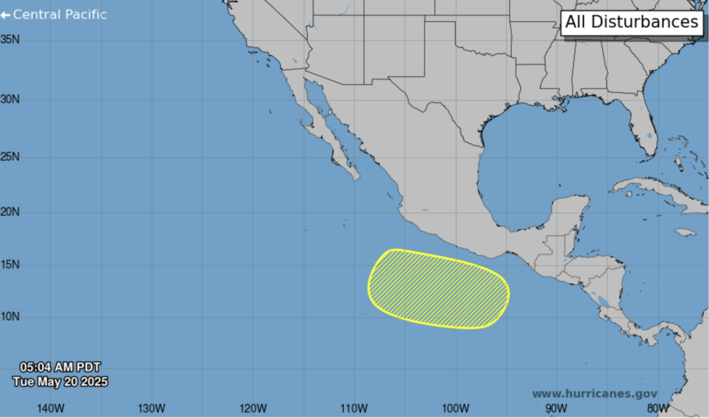 Un ciclón podría formarse el fin de semana en el Pacífico