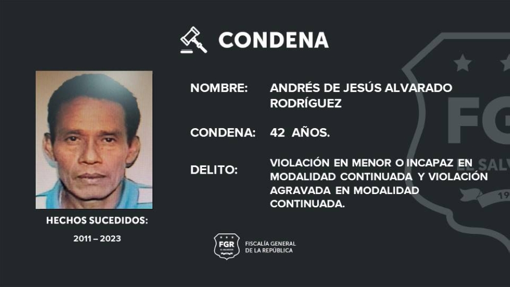 Condenan a 42 años de cárcel a hombre violó y obligó a una niña a tener a sus hijos