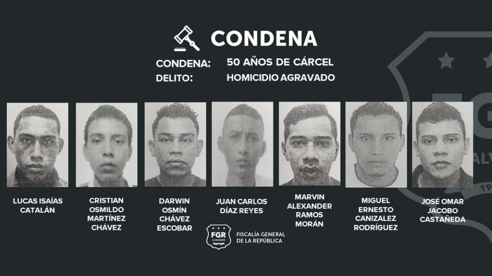 Condenan a 50 años de cárcel a siete pandilleros MS-13 por homicidio cometido en 2021 en Ahuachapán