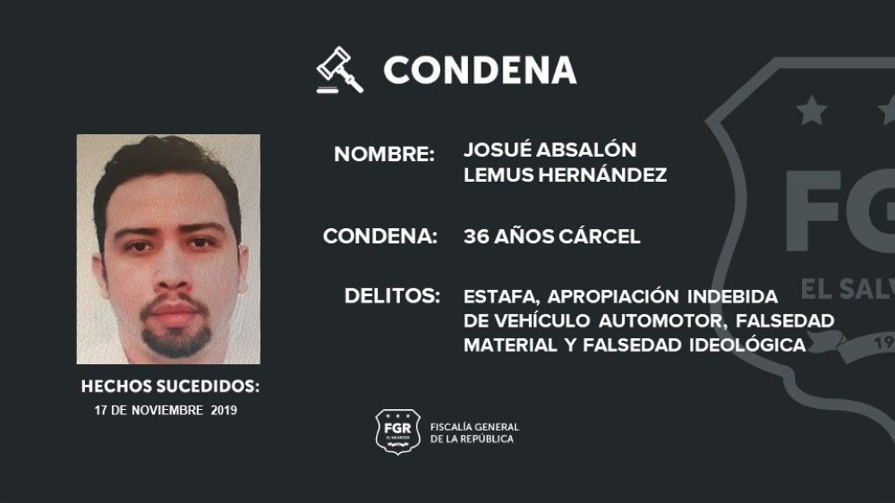 Condenado a 36 años de cárcel por apropiarse de vehículos y venderlos con documentación falsa