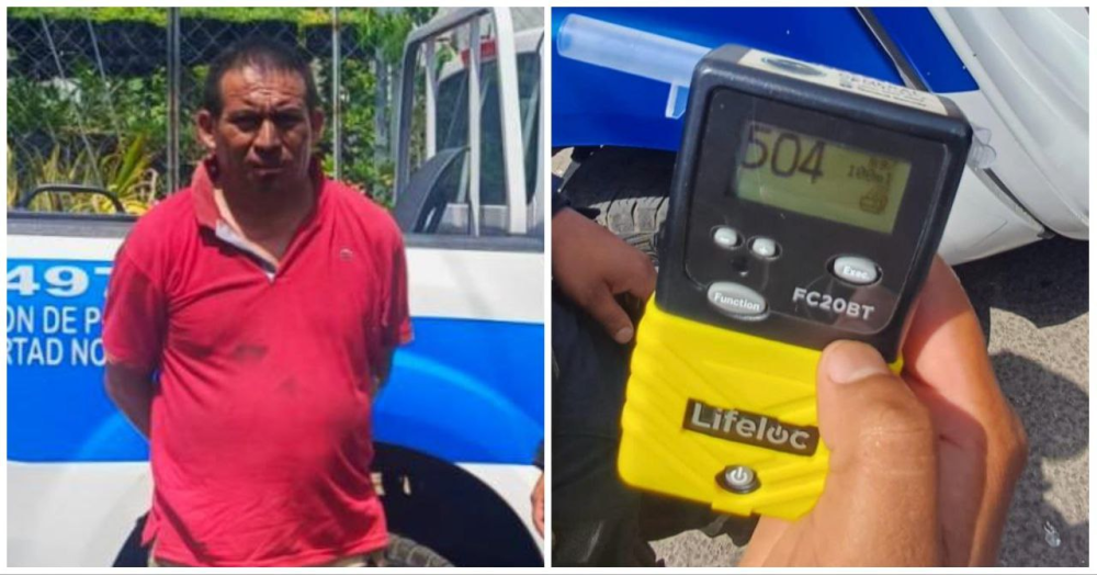 Arrestan a conductor con 504 grados de alcohol tras chocar contra un bus de la ruta 109