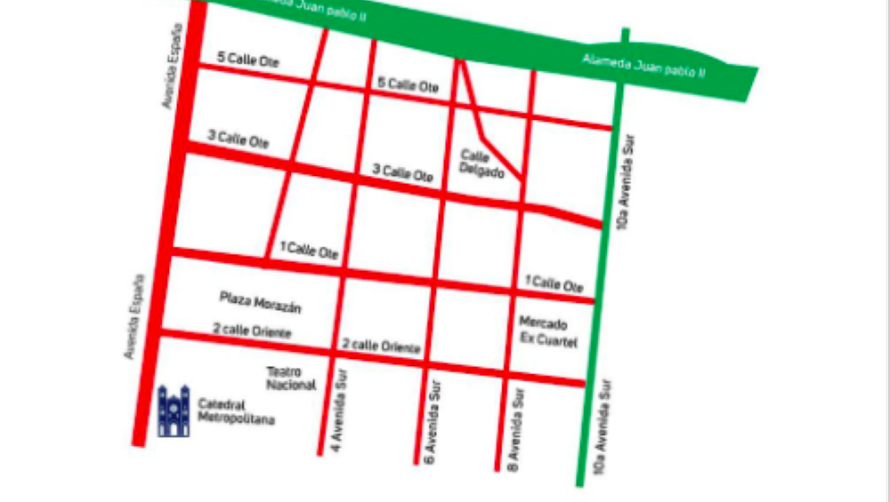 Restringirán paso vehicular en Centro Histórico por llegada de Bukele