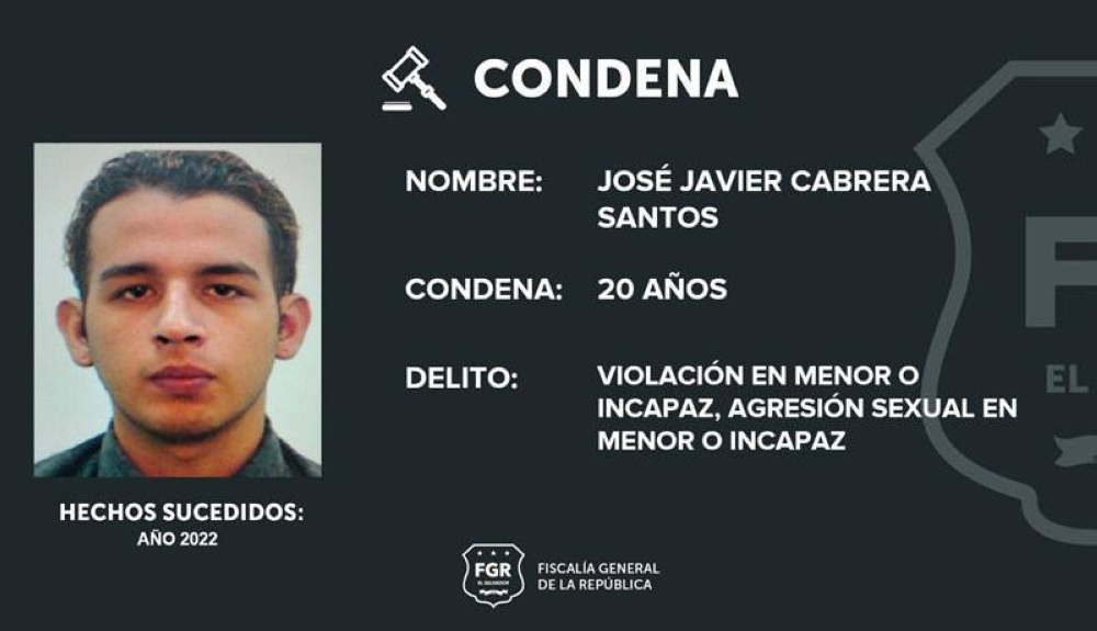 Sujeto que violó a una menor es condenado a 20 años de cárcel