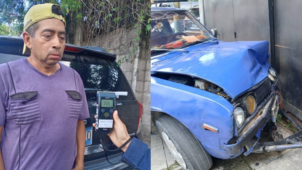 Detienen a hombre que conducía con 226 grados de alcohol y provocó un accidente en carretera a Zacatecoluca