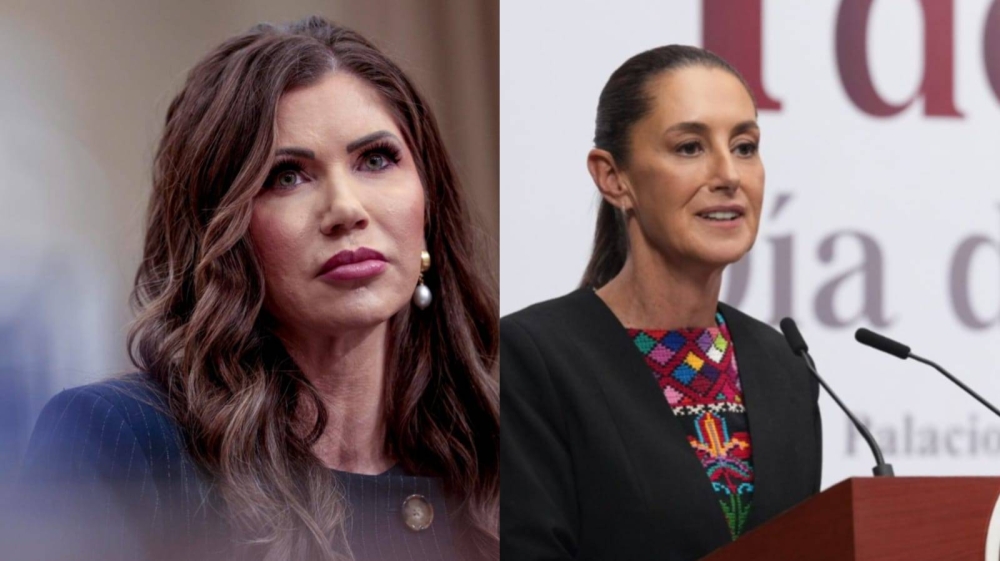 Secretaria de Seguridad de EEUU acusa a Sheinbaum de alentar las protestas de Los Ángeles