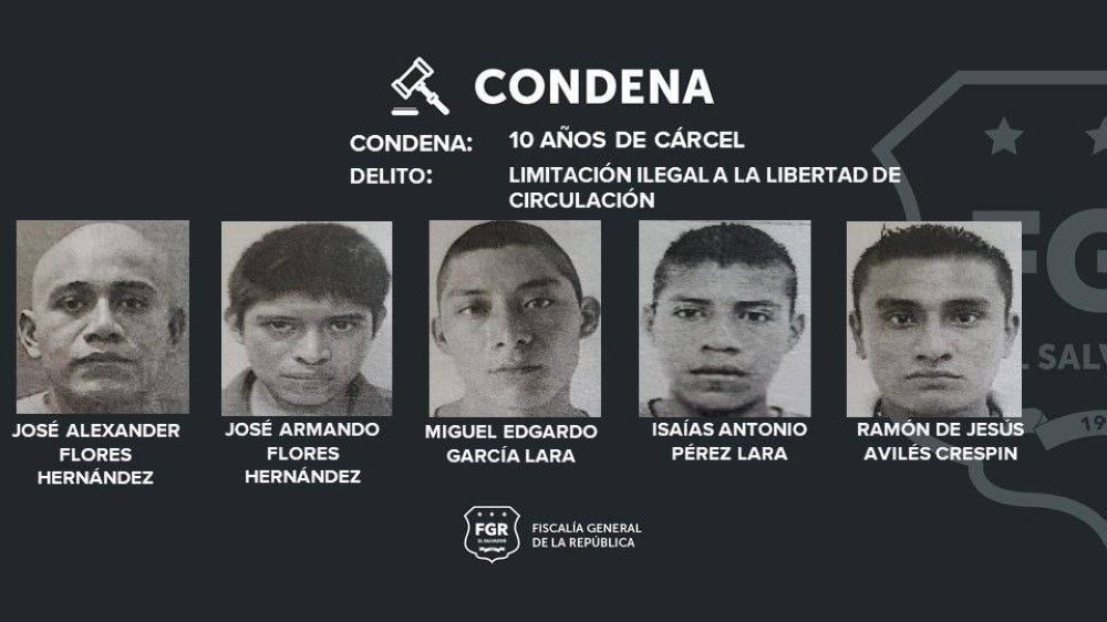 Condenan a 10 años de prisión a miembros de la MS por amenazar y expulsar a dos víctimas de su comunidad