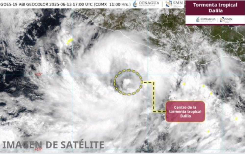 Se forma la tormenta tropical Dalila en costas del Pacífico mexicano