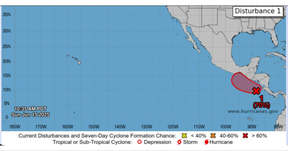 Sube al 70 % la probabilidad de nueva formación ciclónica frente a las costas de Centroamérica