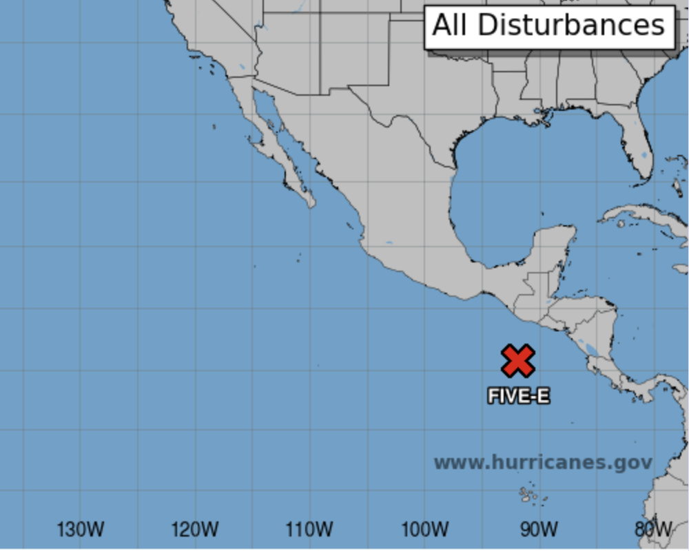 Se forma la depresión tropical 5-E en el Océano Pacífico