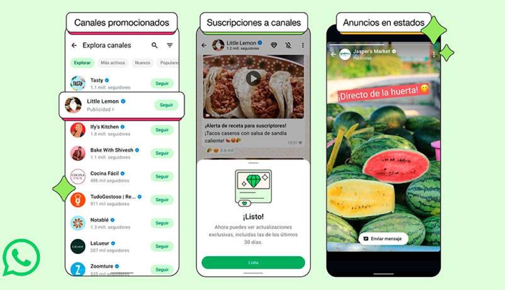 WhatsApp promocionará canales y permitirá suscripciones para apoyar a los favoritos de los usuarios
