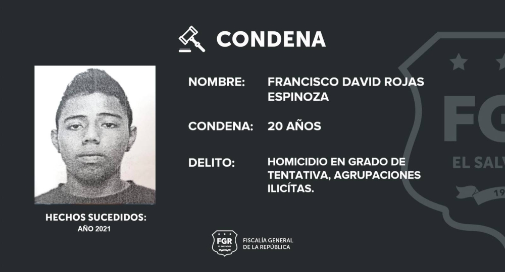 Seis pandilleros sentenciados hasta a 20 años de prisión por intentar asesinar a una persona en Ayutuxtepeque