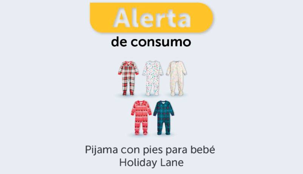 Alertan de riesgo por uso de pijama con pies «Holiday Lane»