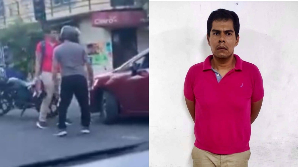 Detienen a motociclista que golpeó con su casco un vehículo tras accidente en San Salvador