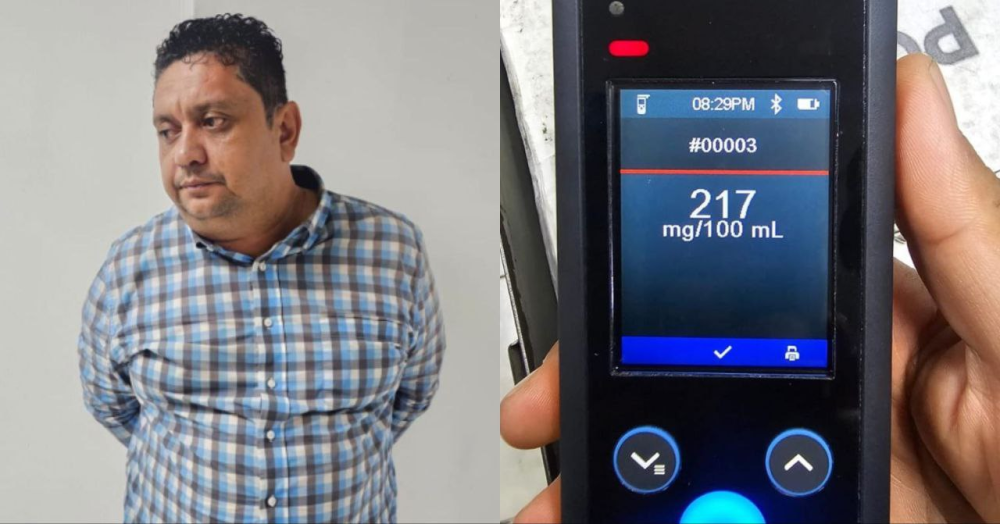 Detienen a hombre por conducir con 217° de alcohol y chocar a un motociclista