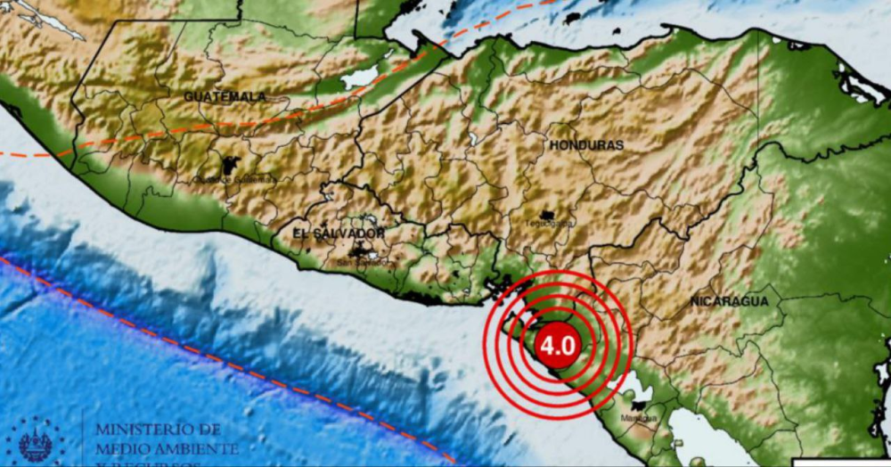 Sismo de 4 grados en Nicaragua fue sentido en departamentos de El Salvador