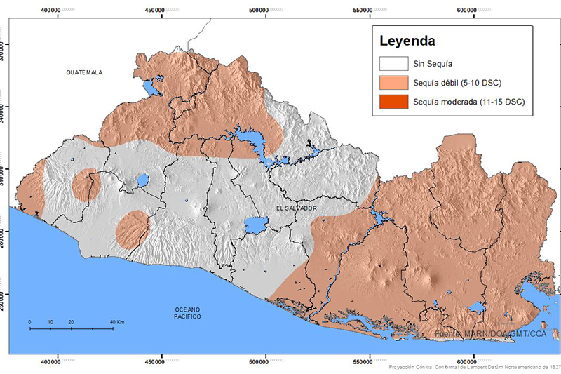 Medio Ambiente registra sequía meteorológica débil en al menos siete departamentos