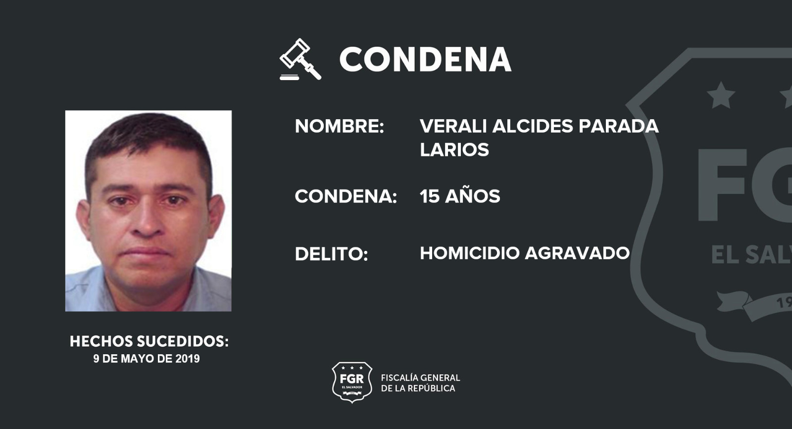 Condenan a pandillero a 15 años de cárcel por un homicidio en San Salvador