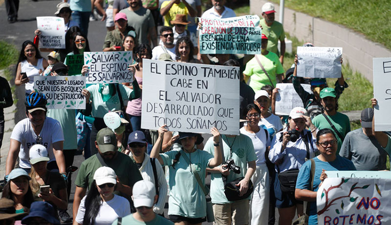 Protestan contra construcción de CIFCO en bosque de El Espino