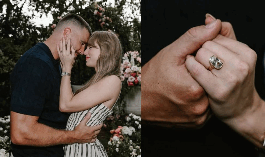 El anillo de Taylor Swift lleva un gigantesco diamante diseñado por el mismo Travis Kelce