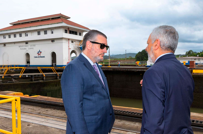 Senador republicano Ted Cruz visita el Canal de Panamá tras crítica a la influencia china