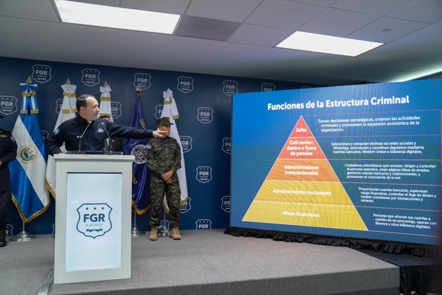 Una mafia colombiana está detrás de la red transnacional de estafas desarticulada en El Salvador, dice Seguridad