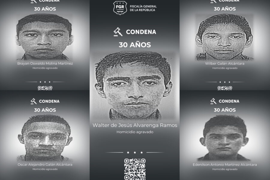 Condenan a cinco pandilleros a 30 años de cárcel por el asesinato de una persona en Santiago Nonualco