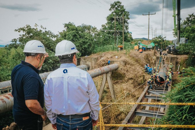 Dos de cinco tubos ya fueron instalados en tubería, presidente de ANDA advierte «es un trabajo muy delicado»