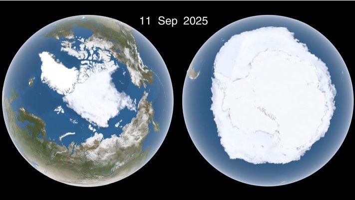 Hielo marino del Ártico alcanza su mínimo anual, según NASA y NSIDC