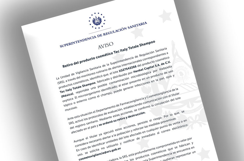 Superintendencia ordena retirar lote de shampoo por contaminación microbiológica