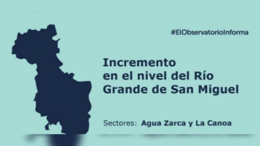 Medio Ambiente alerta de aumento en caudal de ríos El Sauce y Grande de San Miguel tras lluvias