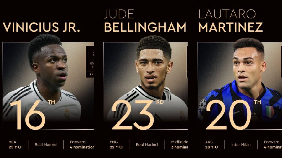 Vinicius y Bellingham se alejan del podio del Balón de Oro; Lautaro Martínez ocupa el puesto 20