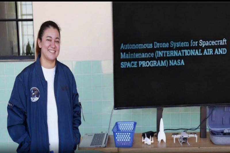 Estudiante salvadoreña de la UES es seleccionada para prestigioso programa internacional de la NASA con proyecto de drones autónomos