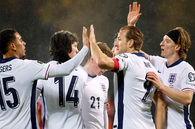 Inglaterra golea a Letonia y es la primera selección europea clasificada al mundial