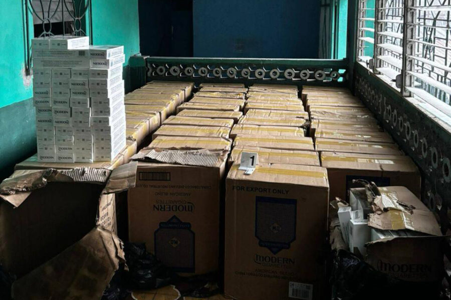 FGR y PNC encuentran 44 cajas de cigarrillos de contrabando en casa allanada