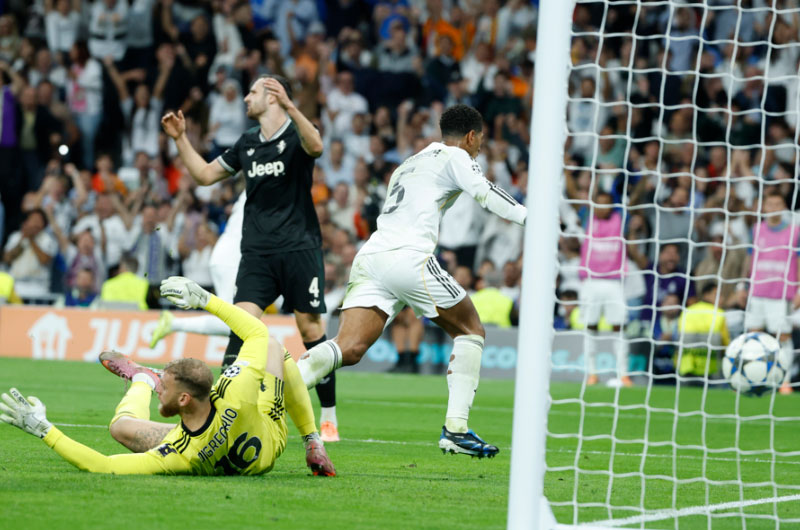 Bellingham y Courtois sostienen al Madrid ante Juventus en Champions