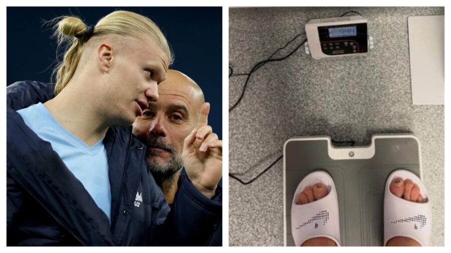 Eling Haaland “responde” a Pep Guardiola con una foto subido a una báscula