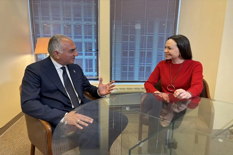  María Corina Machado y Reza Pahlaví debaten en Washington rumbo a libertad de Venezuela e Irán
